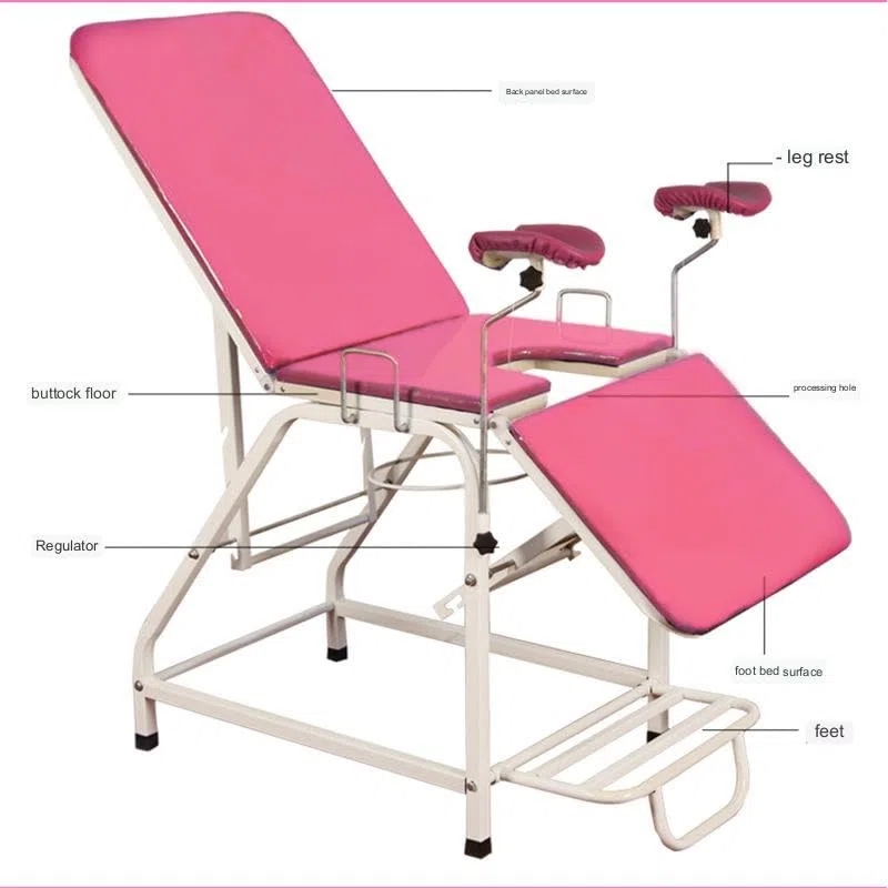 Table d'examen à dossier réglable avec fonction de rinçage pliable pour hôpital et clinique