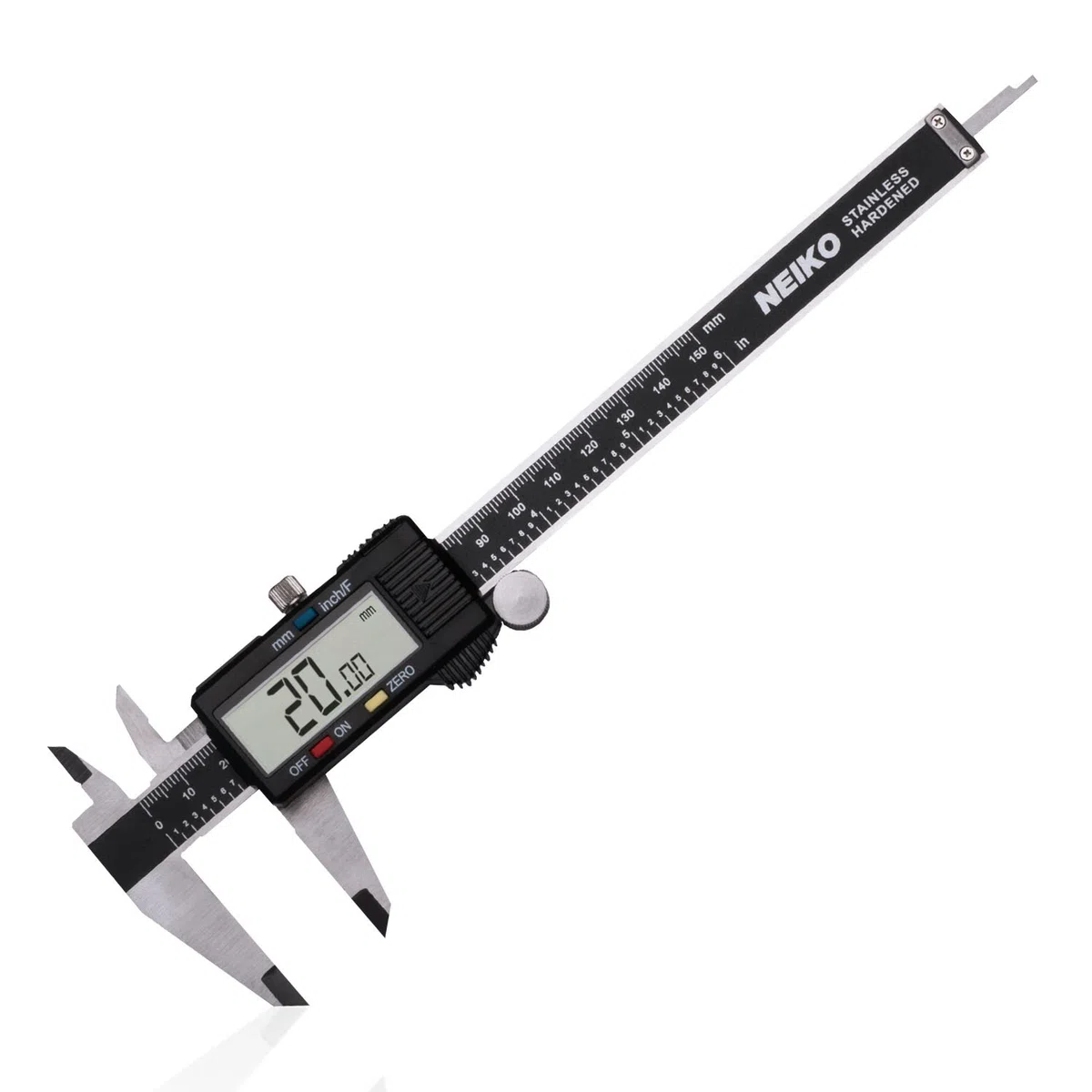 NEIKO 01407A Pied coulisse lectronique num rique | 0-6 pouces | Construction en acier inoxydable avec grand cran LCD | Bouton de changement rapide pour conversions pouces/fractions/millim tres