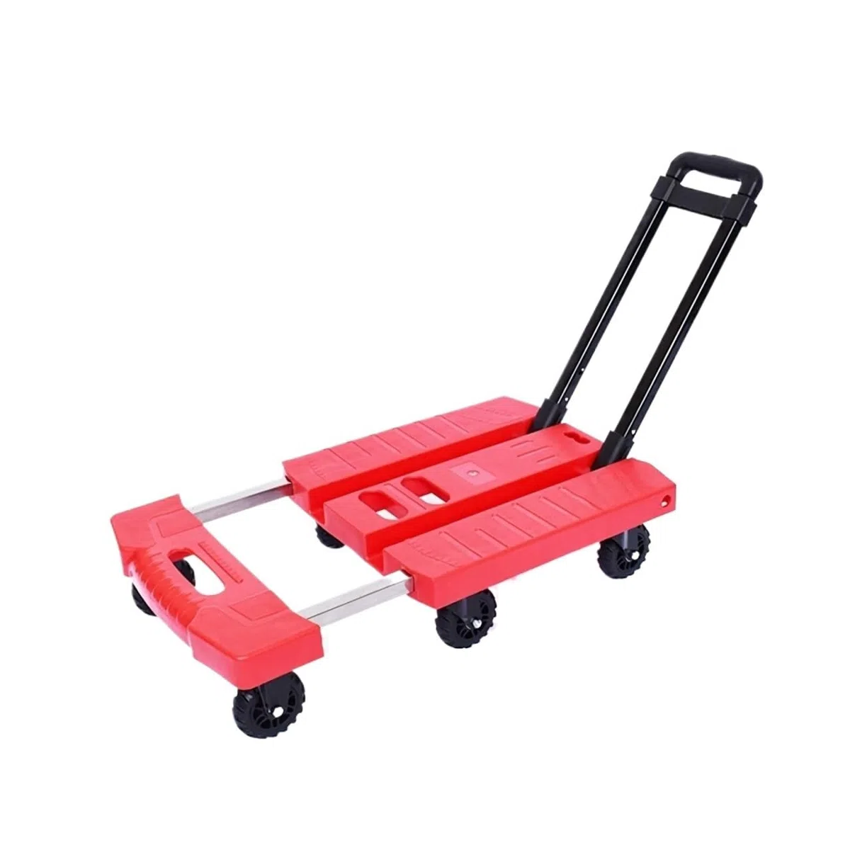 Diable pliable à 6 roues avec poignée extensible – Chariot cargo robuste pour bagages et atelier (5,1 cm)