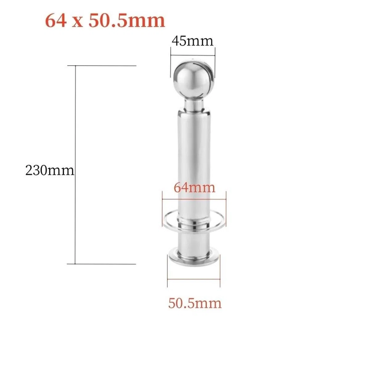 Fixation Boule de Pulvérisation Tri bride en acier 1,5" à triple 2" 2, 3" boule de pulvérisation rotative for réservoir(K50.5 to K64,SS304)