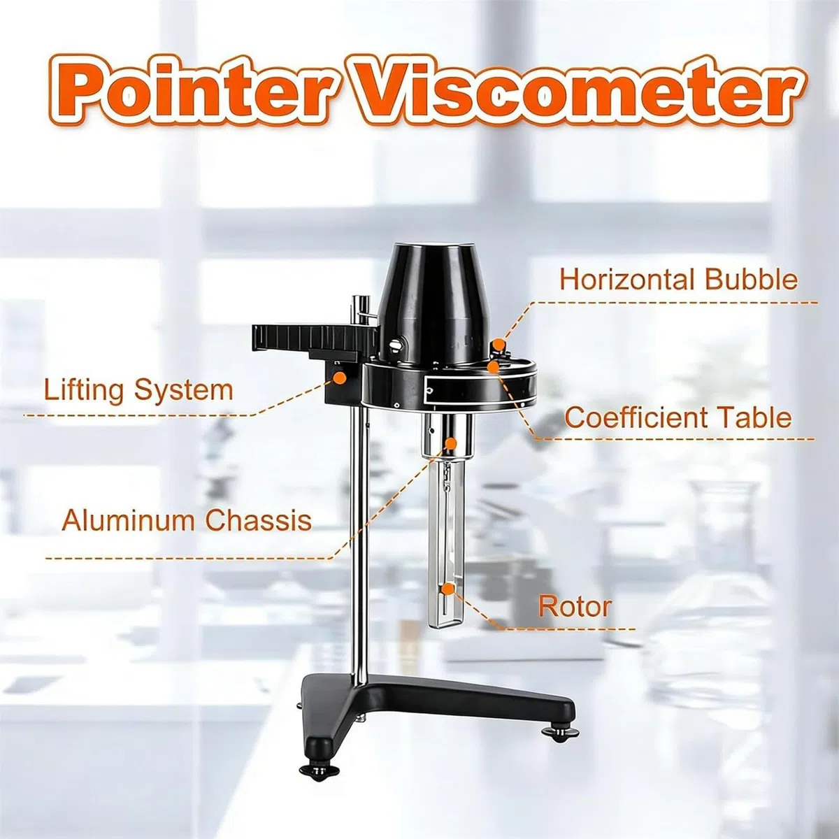 Viscosimètre numérique rotatif 10-100 000 cP, 4 rotors pour une mesure précise de la viscosité et des tests en laboratoire et dans l'industrie
