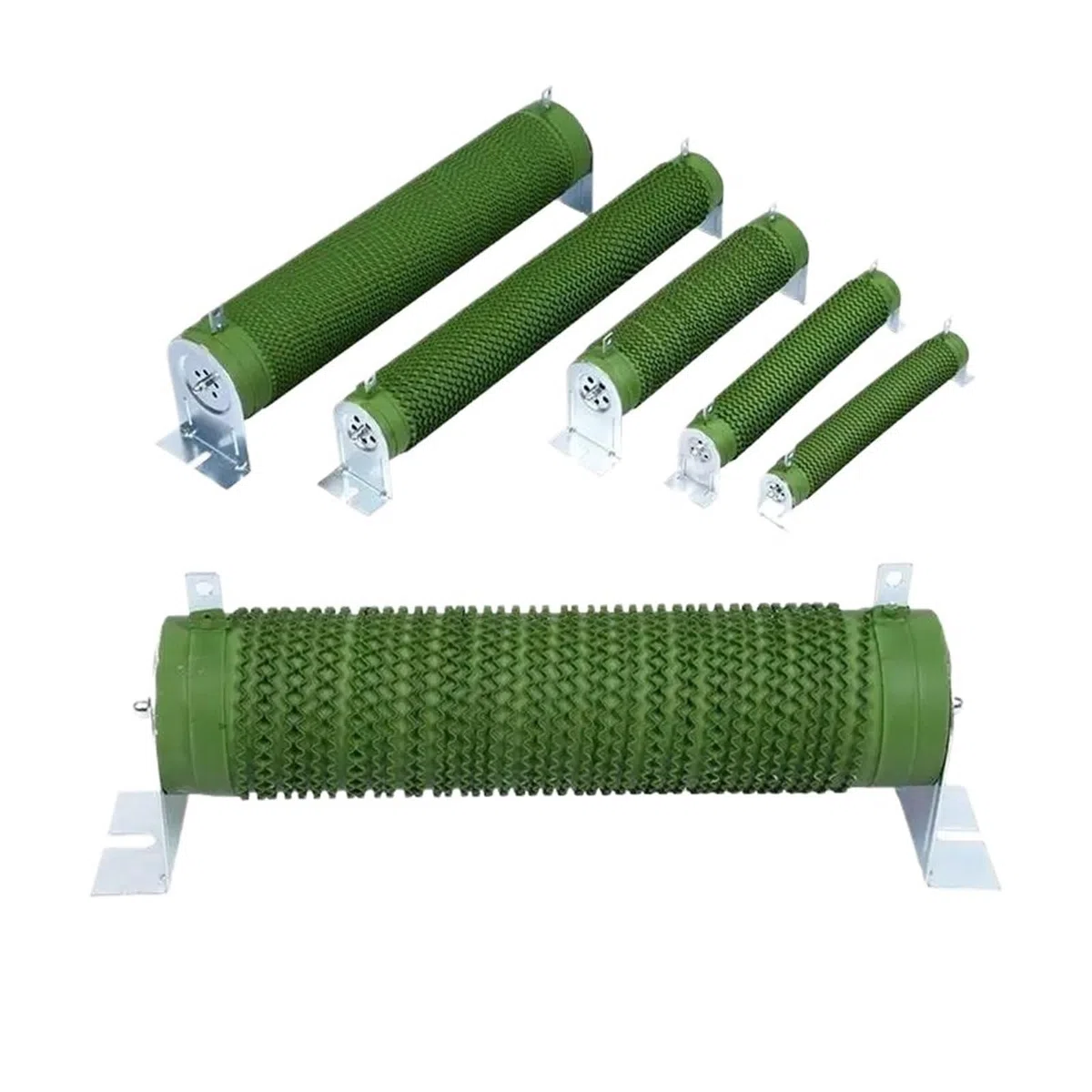 1 pièce RXG20 3000 W 5~150 RJ (ohm) résistance de freinage ondulée haute puissance verte fil enroulé tube en porcelaine résistance de charge de vieillissement(30RJ(ohm))