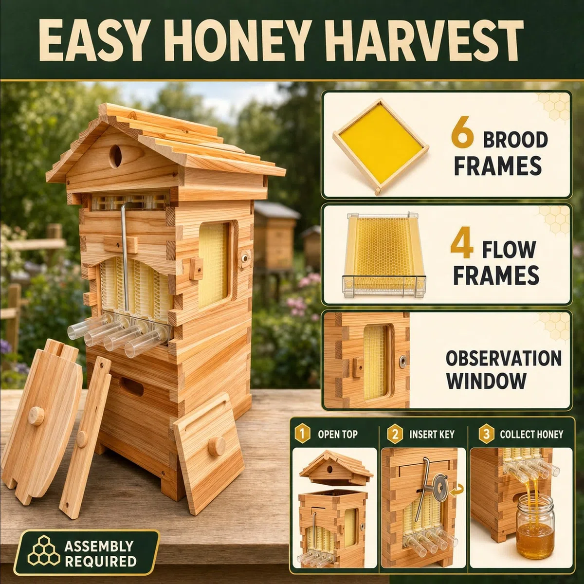 Kit D'apiculture Pour Débutants, Ensemble Complet De Ruche Cirée Avec Extracteur De Miel, Ne Dérange Pas Les Abeilles, Convient Aux Débutants
