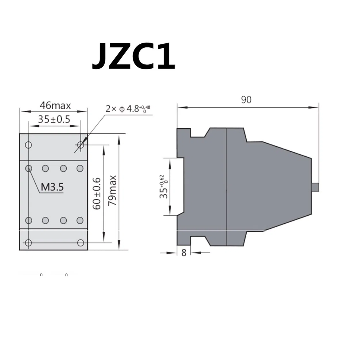Relais de contacteur JZC1-04 / 04Z. Relais de Type contacteur AC220 AC380V AC24V DC24V DC36V DC110V Électricité Industrielle
