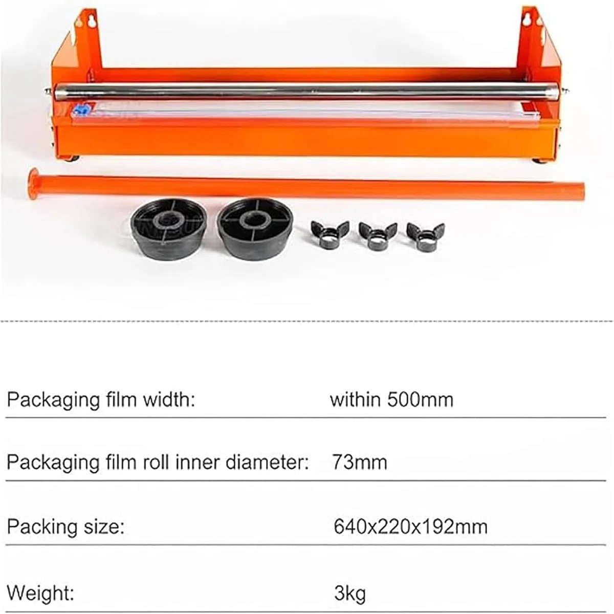 Distributeur de Film Étirable Portatif Jusqu'à 50 Cm de Largeur avec Coupe