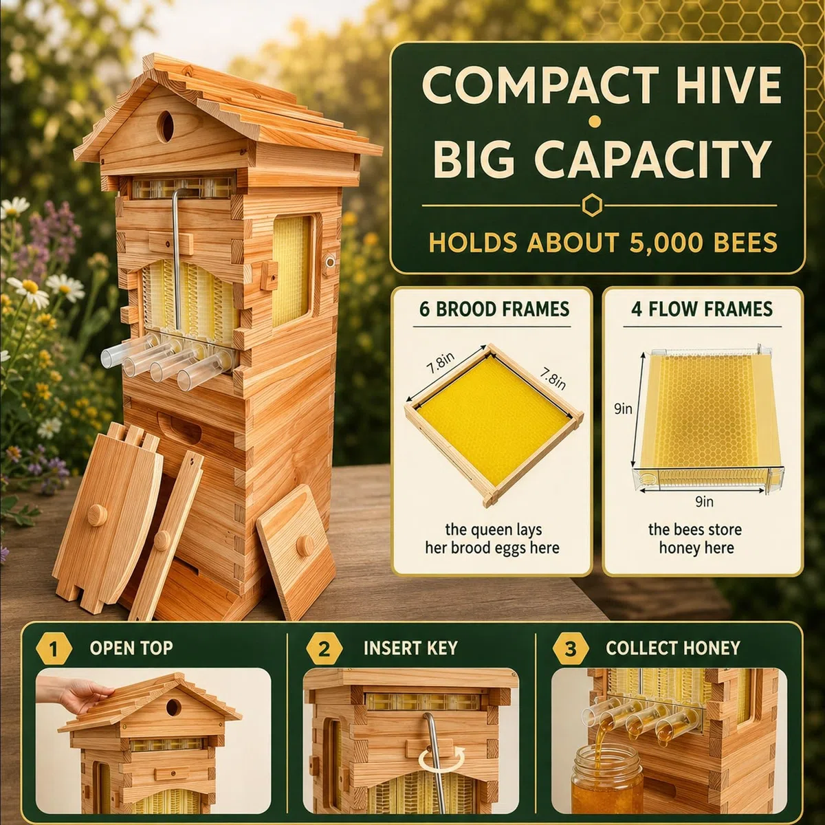 Kit D'apiculture Pour Débutants, Ensemble Complet De Ruche Cirée Avec Extracteur De Miel, Ne Dérange Pas Les Abeilles, Convient Aux Débutants